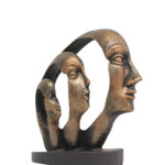 Soyut Yüz Bronz Obje