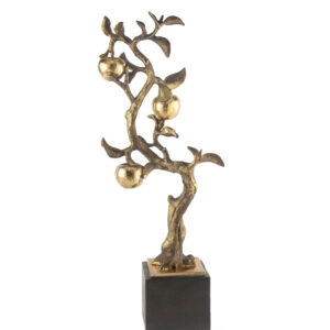 Siyah Kaideli Antik Gold Metal Ağaç Dekoru