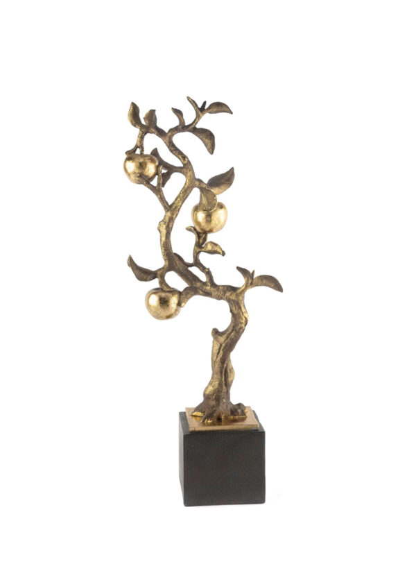 Siyah Kaideli Antik Gold Metal Ağaç Dekoru