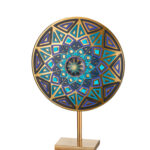 Triangle Mavi Ayaklı Cam Dekoratif Pano